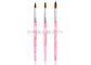 Pink Acrylic UV Gel Round Nail Art Brushes With Nature Kolinsky Hair