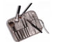 Leather Bag Portable 6Pcs Foundation Makeup Brush Customized Logo