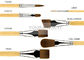 7Pcs Golden Taklon Art Body Paint Brushes Watercolor Acrylic Oil Paint Brushes