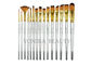 15 Synthetic Short Handle Art Body Paint Brushes for Acrylic , Oil  Gouache  & Face Painting