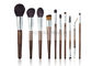 10 PCS Deluxe Dual End Makeup Brush Collection Nature Ebony Handle For Face And Eye