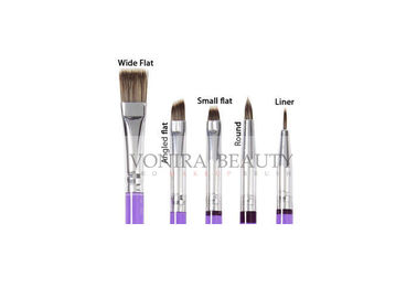 5Pcs Decorating Brush Set With Purple Slim Handle Art Painting Brush Collection For Food