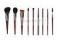9pcs Essential Natural Hair Makeup Brush Kit Collection With Copper Ferrule
