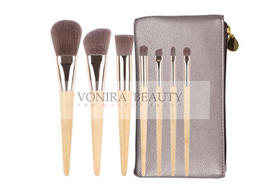 7pcs Wood Handle And Silver Color Ferrule Professional Makeup Brushes Kit