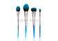 Beautiful Blue Gradient Color Synthetic Makeup Brushes Galvanized Tapered Handle