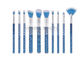 Eye Catching Blue Mass Level Makeup Brushes , Face And Eye Brush Set Water Look Handle