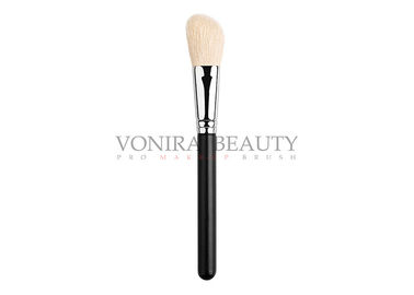 White Slant Sculpting Powder Foundation Brush Customized With Goat Hair