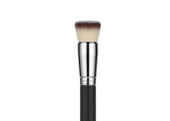 Vonira Beauty Luxury Flat Top Kabuki Makeup Foundation Brush With Silver Copper Ferrule Wooden Handles
