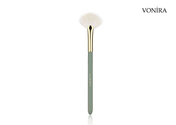 Vonira Custom Wholesales Natural White Goat Hair Fan Highlighter Brush with Private Label Service