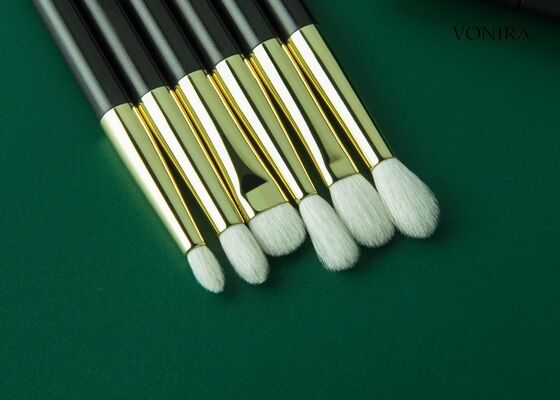 Vonira Custom Wholesales Natural White Goat Hair Flat Dark Brown Handle Eye Pencil Makeup Brush