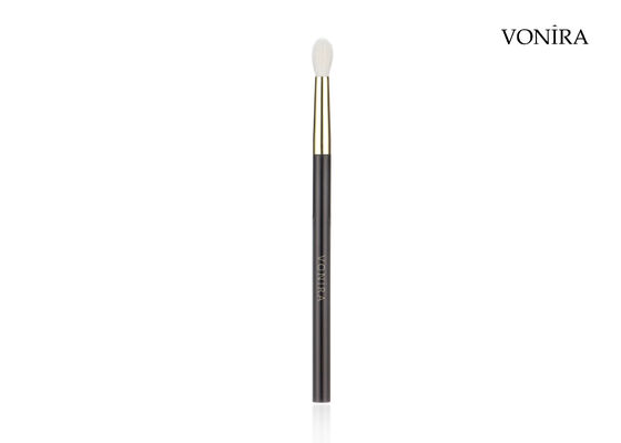 Vonira Custom Wholesales Natural White Goat Hair Flat Dark Brown Handle Large Eyeshadow Blending Makeup Brush