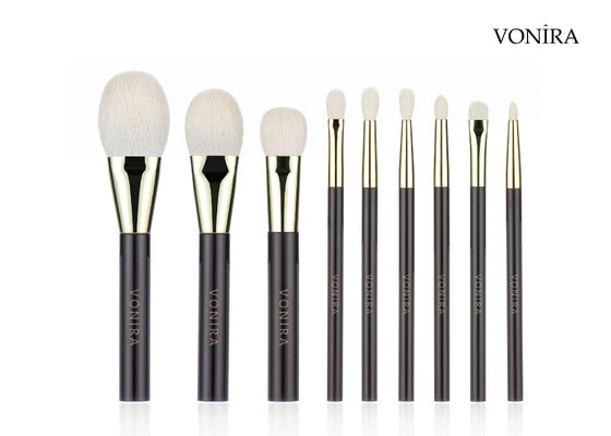 Vonira Custom Wholesales Natural White Goat Hair Flat Dark Brown Handle Large Eyeshadow Blending Makeup Brush