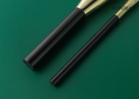 Vonira Custom Wholesale Natural White Goat Hair Flat Dark Brown Handle Cream Liquid Foundation Makeup Brush