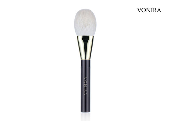 Vonira Custom Wholesale Natural White Goat Hair Flat Dark Brown Handle Large Makeup Powder Brush