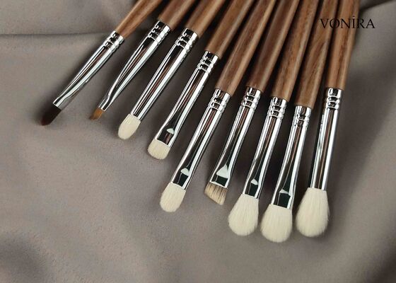 Vonira Custom Wholesale Natural White Goat Hair Brown Ebony Handle Face Makeup Powder Bronzer Brush