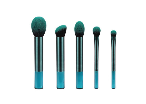5 Pieces Synthetic Makeup Brushes With Forestry Wood Handle