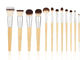 Vegan Synthetic Fiber 12Pcs Bamboo Makeup Brushes Set OEM