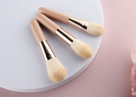 Nude Pink 6Pcs Mini Makeup Brush Set Non Allergenic With PU Carrying Bag