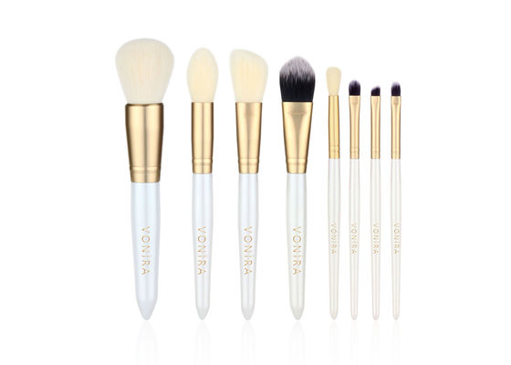 Vonira White Pearl 8pcs Synthetic Fiber Mass Level Makeup Brushes