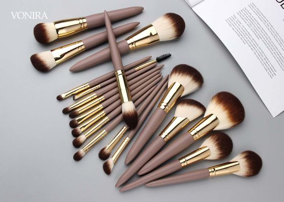 Vonira Beauty 19 Pieces Synthetic Makeup Brushes With Matte Wood Handle