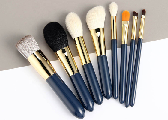 Natural Goat Hair 8Pcs Mini Travel Makeup Brushes Set Wholesale Private Label Logo