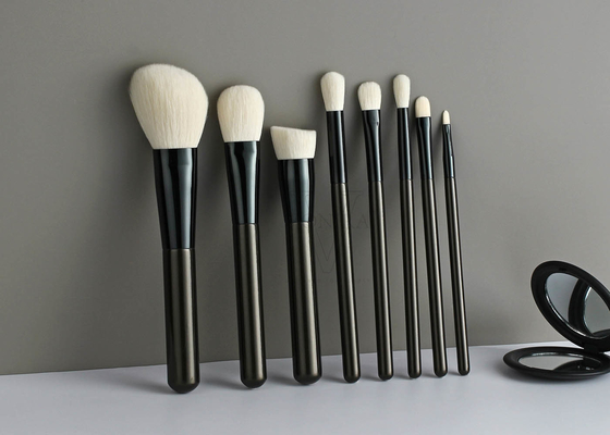 Vegan Synthetic Makeup Brushes Set Private Label 8PCS Black Cosmetic Brush Kit