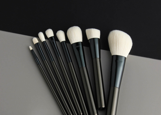 Vegan Synthetic Makeup Brushes Set Private Label 8PCS Black Cosmetic Brush Kit