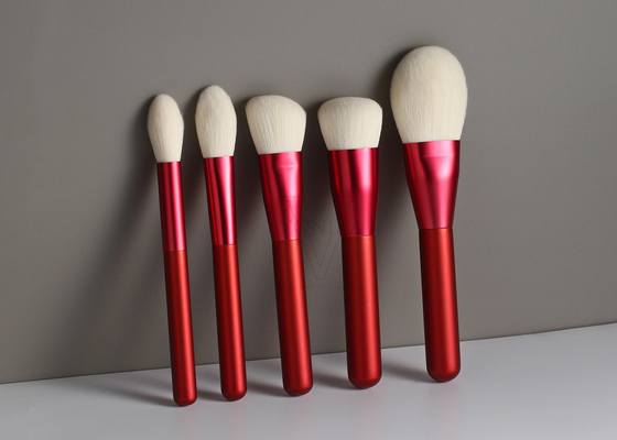 Synthetic 12PCS Red Makeup Brush Set Powder Foundation Highlight Blending Brush