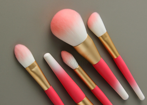 Vonira 15 Pieces Makeup Brushes Set Gold Ferrule Gradient White Pink Color