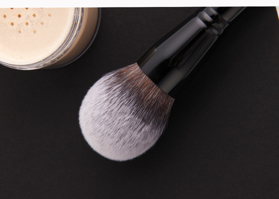 Face Makeup Brushes Set Collection With Black Copper Ferrule Birch Wooden Handles
