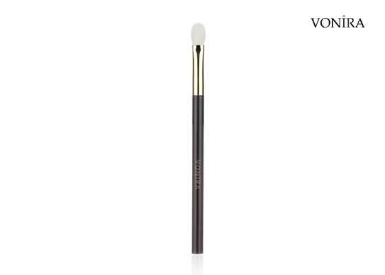 Vonira Custom Wholesales Natural White Goat Hair Flat Dark Brown Handle Flat Eye Blending Makeup Brush