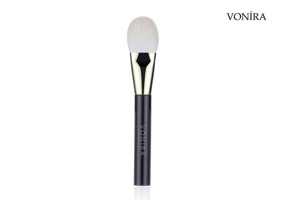 Vonira Custom Wholesale Natural White Goat Hair Flat Dark Brown Handle Makeup Cheek Blusher Brush