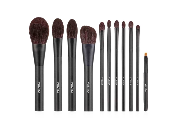 Vonira Beauty Premium Natural Hair 11 Pieces Cosmetic Makeup Brushes Set OEM ODM
